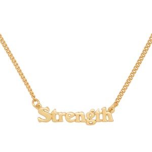 Strength Motivational 24K gold Chain Necklace Powerful  Perseverance Message